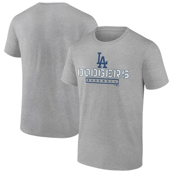 Men's Heather Gray Los Angeles Dodgers Evanston Stencil T-Shirt