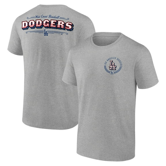 Men's  Heather Gray Los Angeles Dodgers LA Stripes T-Shirt