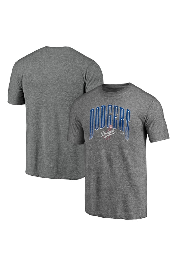 Men's Heather Gray Los Angeles Dodgers Line Corps Tri-Blend T-Shirt