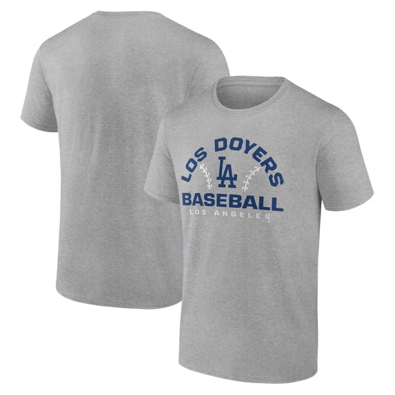 Men's Heather Gray Los Angeles Dodgers Team Go For Two T-Shirt