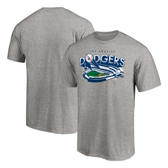 Men's Heather Gray Los Angeles Dodgers Team Heater T-Shirt