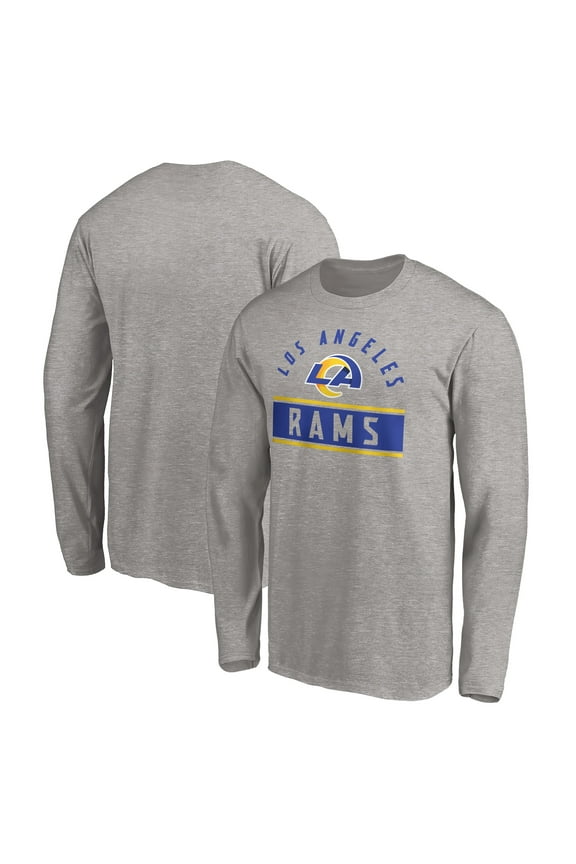 Men's Heather Gray Los Angeles Rams Team Arch Knockout Long Sleeve T-Shirt