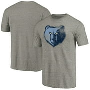 Mens Heather Gray Memphis Grizzlies Distressed Team Logo Tri-Blend T-Shirt