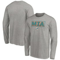 Men's Heather Gray Miami Dolphins Squad Throwbacks Long Sleeve T-Shirt