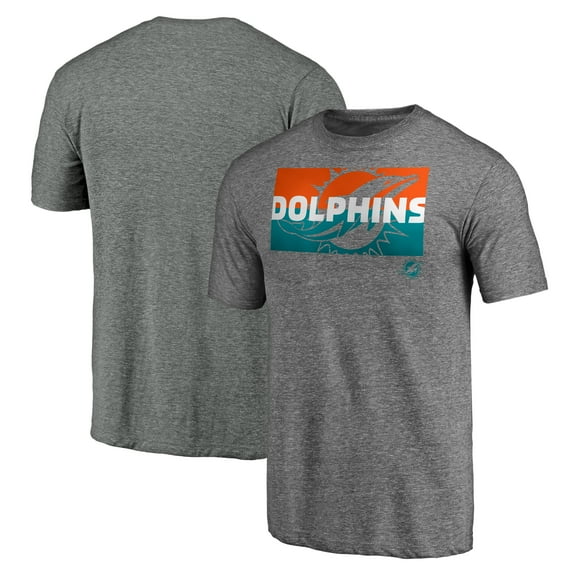Men's  Heather Gray Miami Dolphins Square Off Tri-Blend T-Shirt