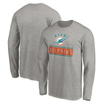 Men's Heather Gray Miami Dolphins Team Arch Knockout Long Sleeve T-Shirt