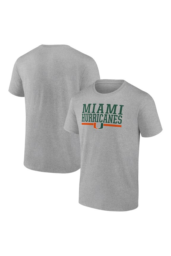 Men's Heather Gray Miami Hurricanes Collegiate Stack T-Shirt