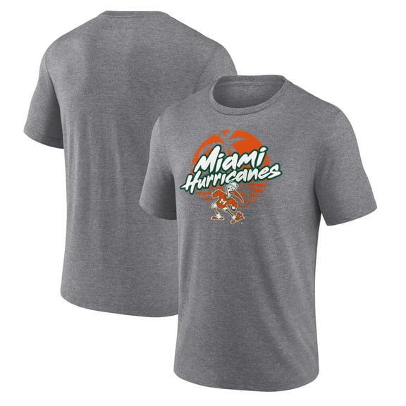 Men's Heather Gray Miami Hurricanes Handbook Tri-Blend T-Shirt