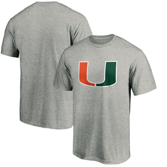 Men's Heather Gray Miami Hurricanes Logo T-Shirt