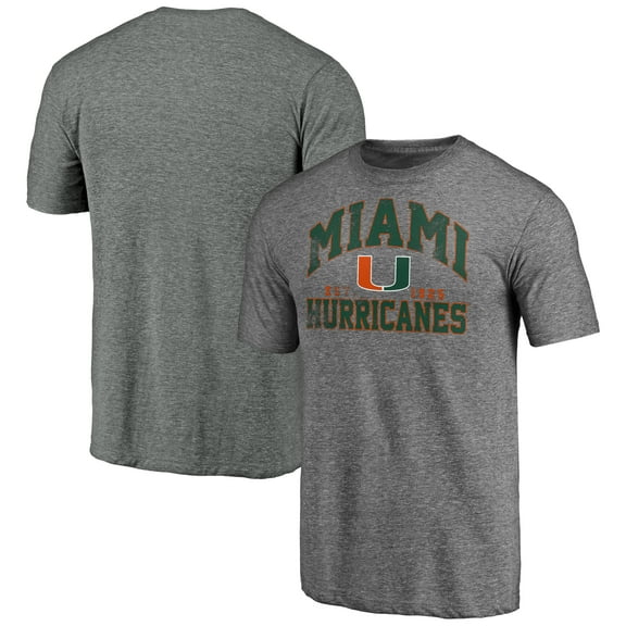 Men's Heather Gray Miami Hurricanes Winners Podium Tri-Blend T-Shirt