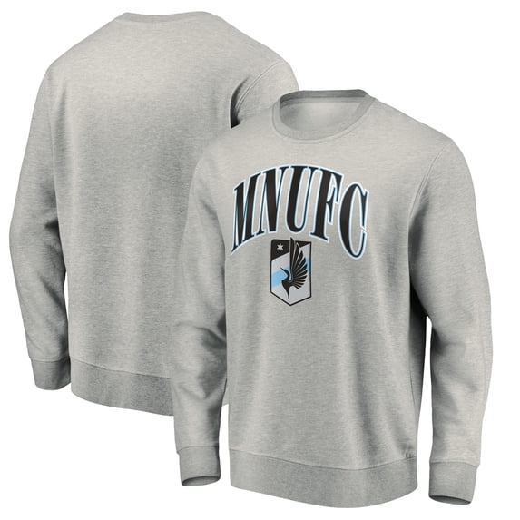 Men's Heather Gray Minnesota United FC Team Arch Pullover Sweatshirt