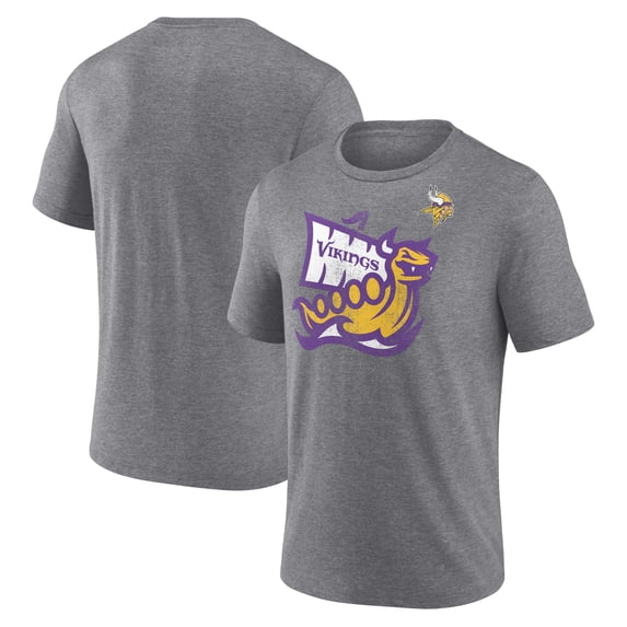 Men's Heather Gray Minnesota Vikings Hot Route Tri-Blend T-Shirt