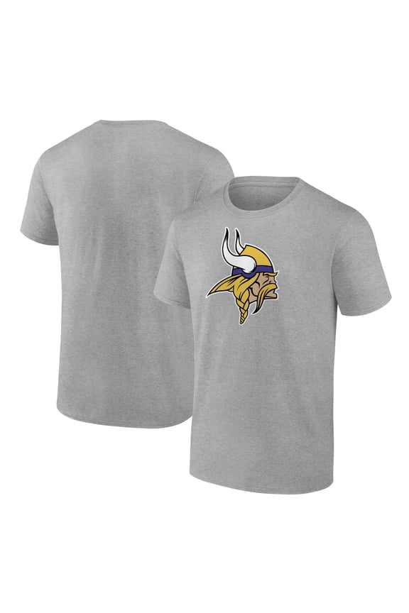 Men's Fanatics Heather Gray Minnesota Vikings Primary Logo T-Shirt