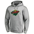thumbnail image 1 of Men's Heather Gray Minnesota Wild Primary Team Logo Fleece Fitted Pullover Hoodie, 1 of 3