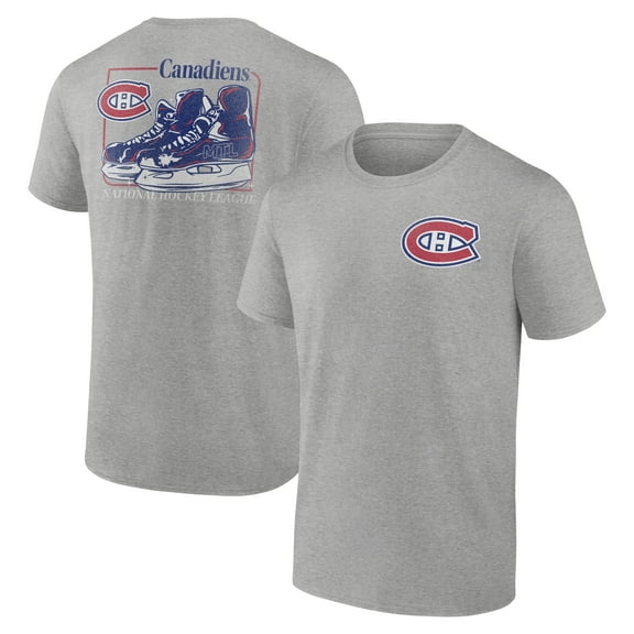 Men's Heather Gray Montreal Canadiens Glory Skates T-Shirt