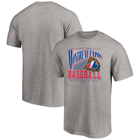 Men's Heather Gray Montreal Expos Cooperstown Collection Winning Time T-Shirt