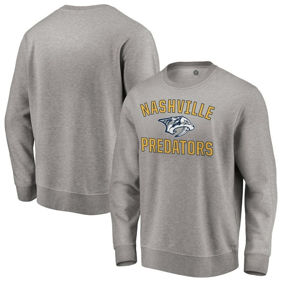Men's Heather Gray Nashville Predators Special Edition Victory Arch Pullover Sweatshirt