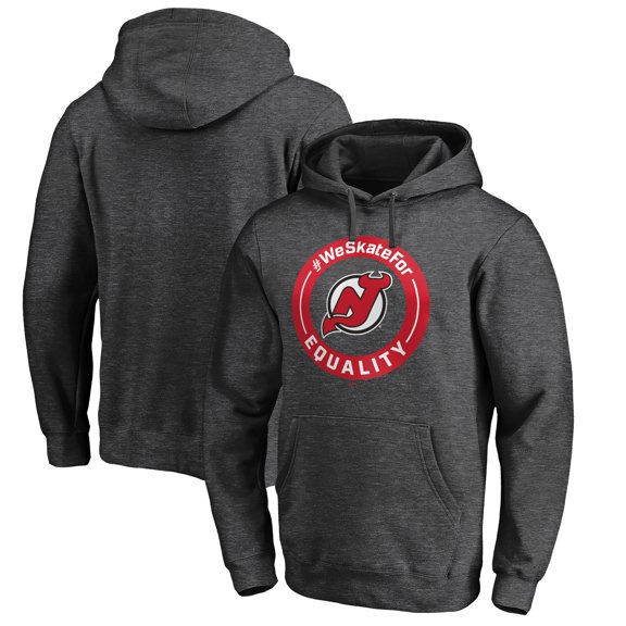Men's Heather Gray New Jersey Devils #WeSkateFor Pullover Hoodie