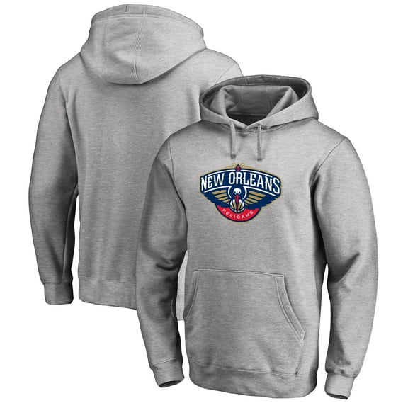 Men's Heather Gray New Orleans Pelicans Primary Logo Pullover Hoodie