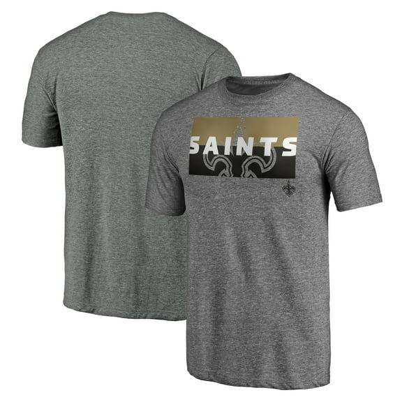 Men's  Heather Gray New Orleans Saints Square Off Tri-Blend T-Shirt