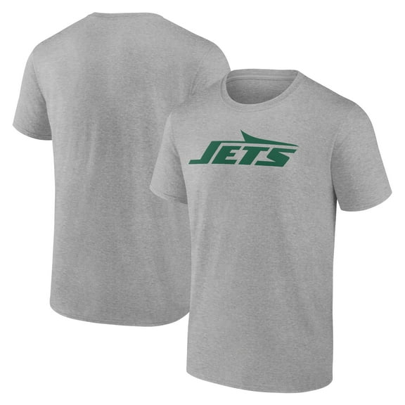 Men's Fanatics Heather Gray New York Jets Primary Logo T-Shirt