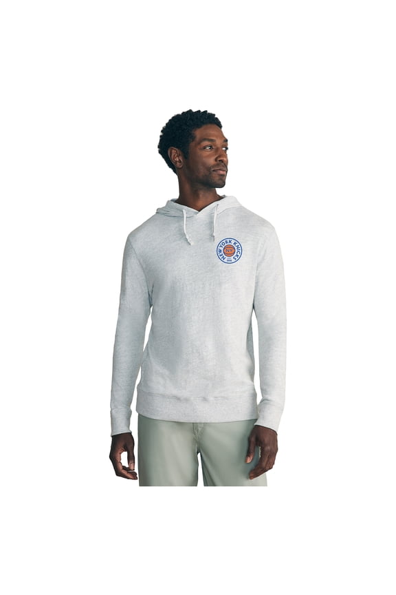 Men's FAHERTY Heather Gray New York Knicks Sunwashed Slub Lightweight Hoodie