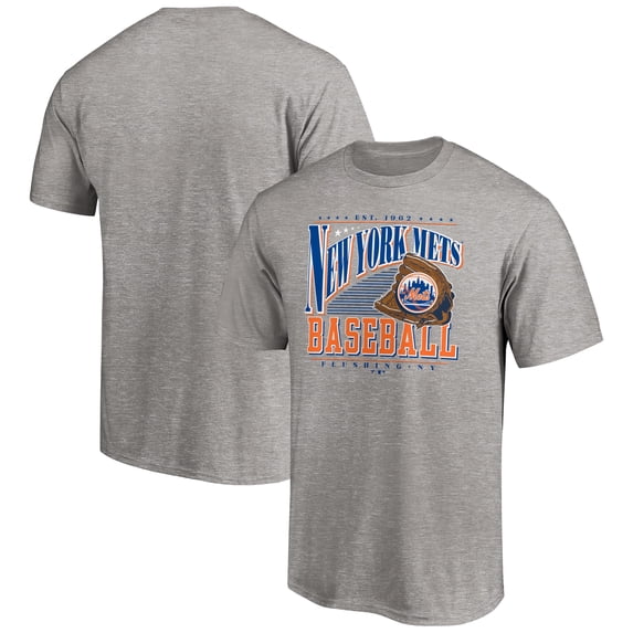 Men's Heather Gray New York Mets Cooperstown Collection Winning Time T-Shirt