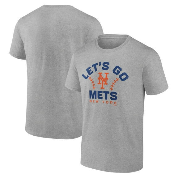 Men's Heather Gray New York Mets Team Go For Two T-Shirt