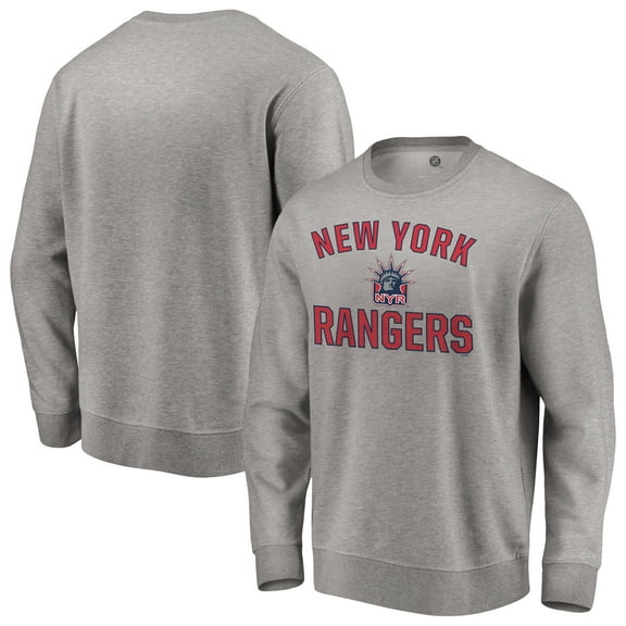 Men's Heather Gray New York Rangers Special Edition Victory Arch Pullover Sweatshirt