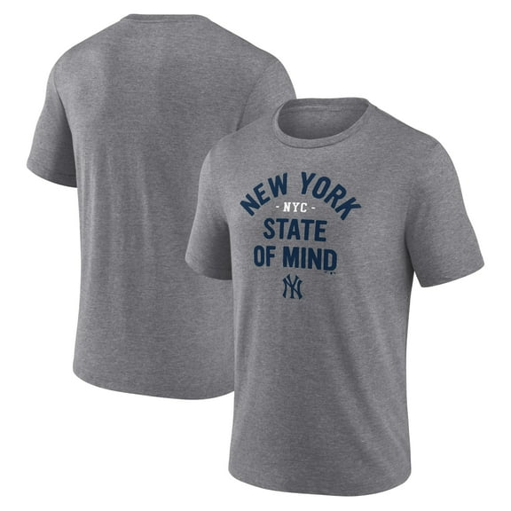 Men's Heather Gray New York Yankees Heater Tri-Blend T-Shirt