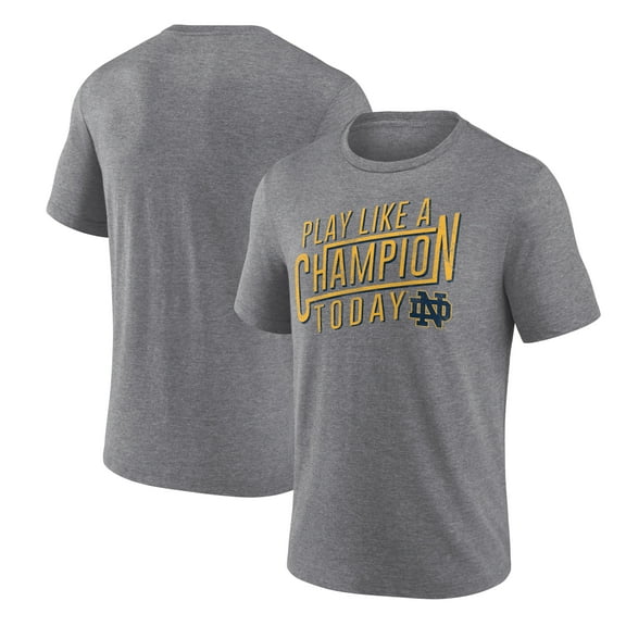 Men's Heather Gray Notre Dame Fighting Irish Plact Linear Vintage Tri-Blend T-Shirt
