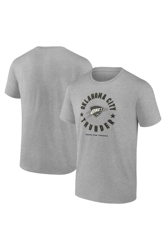 Men's Heather Gray Oklahoma City Thunder Hoops for Troops T-Shirt