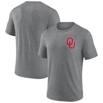Men's Heather Gray Oklahoma Sooners Left Distressed Logo Tri-Blend T-Shirt