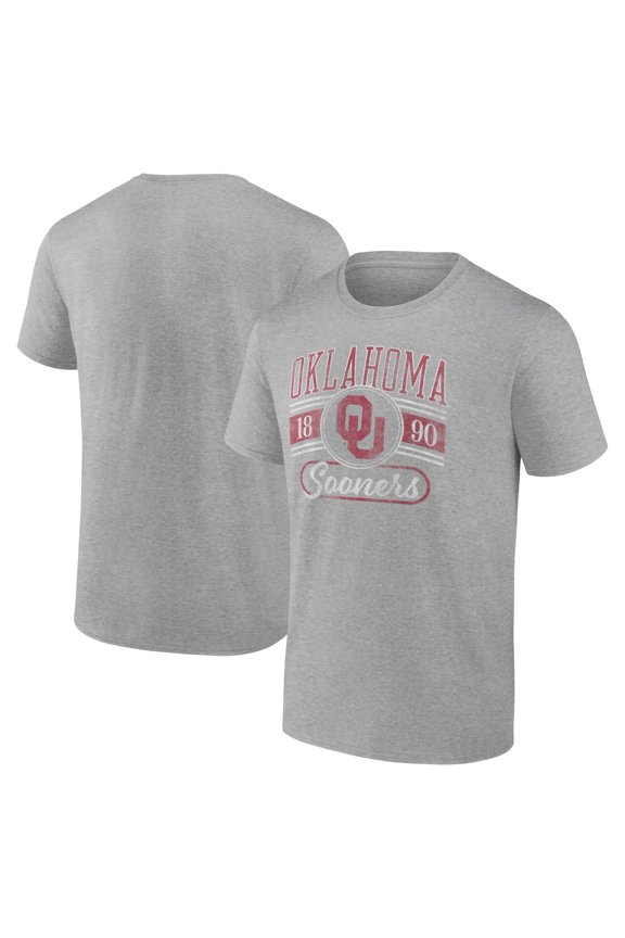 Men's Heather Gray Oklahoma Sooners Oversized Icon T-Shirt