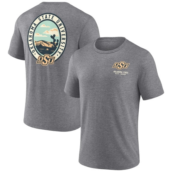 Men's Heather Gray Oklahoma State Cowboys Region Outdoors Tri-Blend T-Shirt