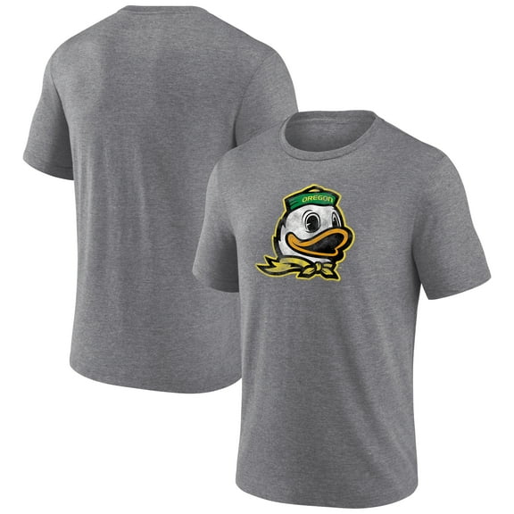 Men's Heather Gray Oregon Ducks Classic Primary Tri-Blend T-Shirt