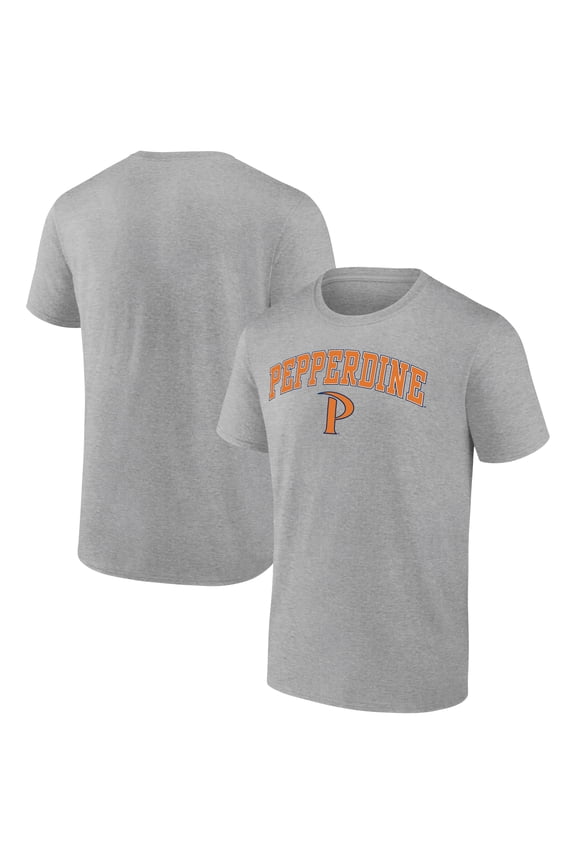 Men's Heather Gray Pepperdine Waves Campus T-Shirt