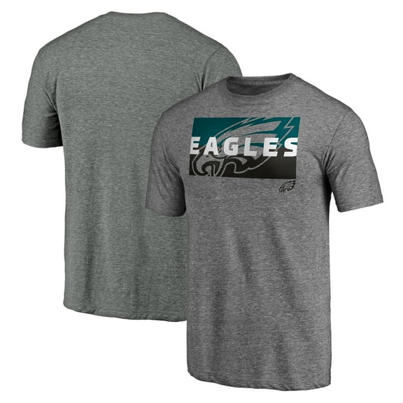 Men's  Heather Gray Philadelphia Eagles Square Off Tri-Blend T-Shirt