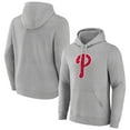 thumbnail image 1 of Men's Heather Gray Philadelphia Phillies Official Logo Fitted Pullover Hoodie, 1 of 3