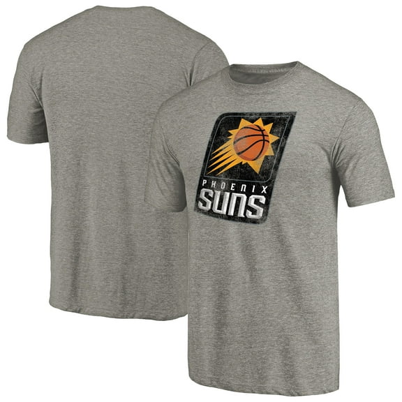 Men's Heather Gray Phoenix Suns Distressed Team Logo Tri-Blend T-Shirt