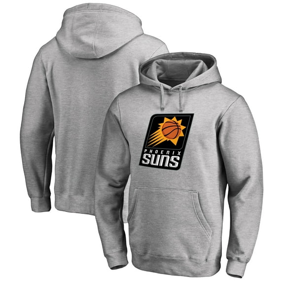 Men's Heather Gray Phoenix Suns Primary Logo Pullover Hoodie