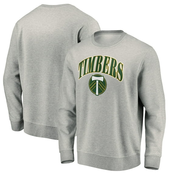 Men's Heather Gray Portland Timbers Team Arch Pullover Sweatshirt