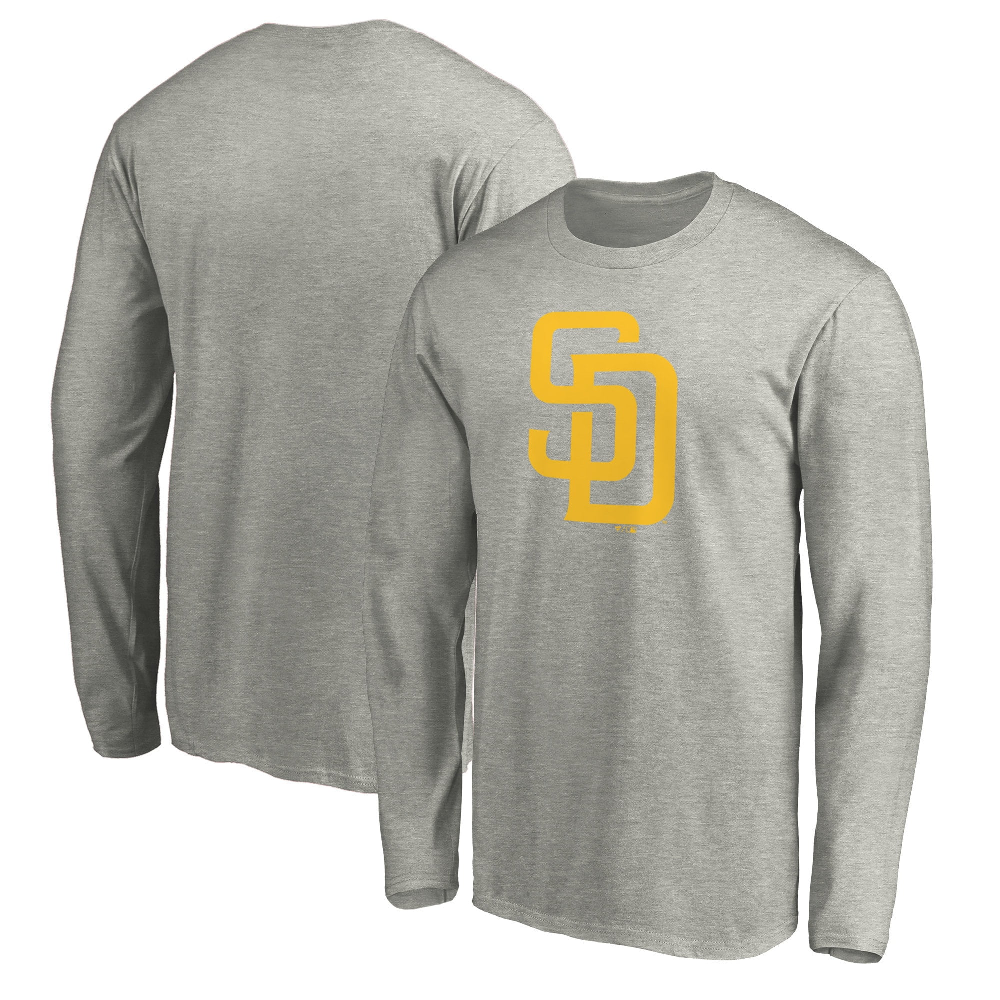 Men's Heather Gray San Diego Padres Official Team Logo Long