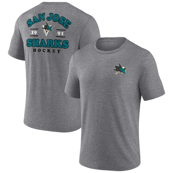 Men's Heather Gray San Jose Sharks Winger Tri-Blend T-Shirt