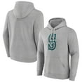thumbnail image 1 of Men's Heather Gray Seattle Mariners Official Logo Fitted Pullover Hoodie, 1 of 3