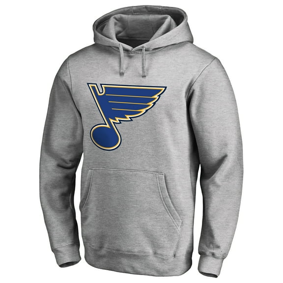 Men's Heather Gray St. Louis Blues Primary Logo Pullover Hoodie II