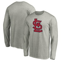Men's Heather Gray St. Louis Cardinals Official Team Logo Long Sleeve T-Shirt