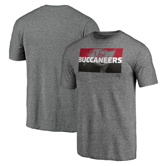 Men's  Heather Gray Tampa Bay Buccaneers Square Off Tri-Blend T-Shirt