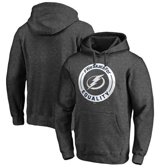 Men's Heather Gray Tampa Bay Lightning #WeSkateFor Pullover Hoodie