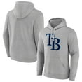 thumbnail image 1 of Men's Heather Gray Tampa Bay Rays Official Logo Fitted Pullover Hoodie, 1 of 3